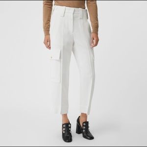 Burberry Straight Fit Silk Wool Cargo Trousers
